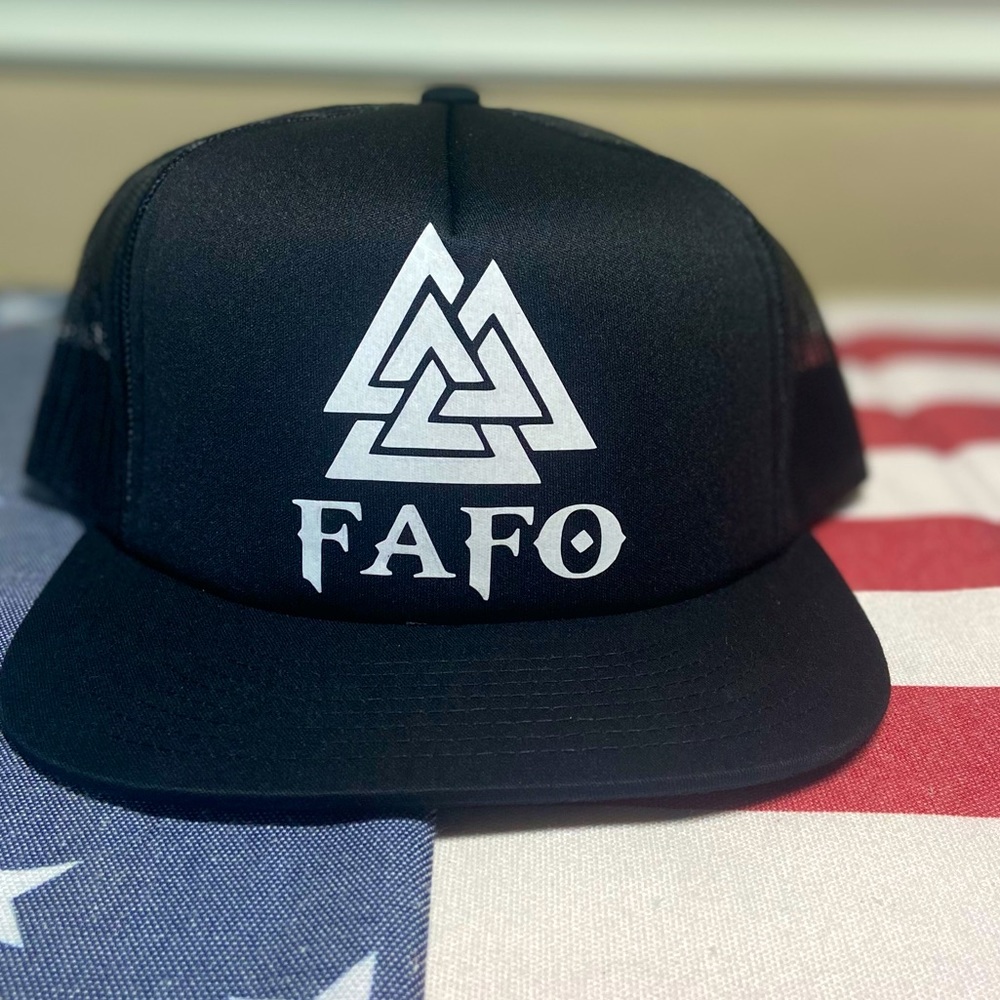 Brand New! In Stock! Valknut FAFO (F Around Find Out) Hat - Handmade Custom